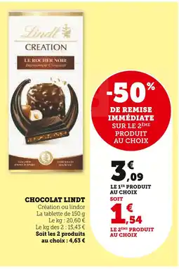 Super U Lindt Chocolat Lindt offre