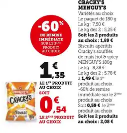 Super U MENGUY'S Cracky's offre