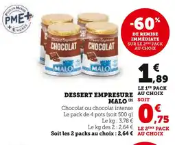 Super U MALO Dessert emprise offre