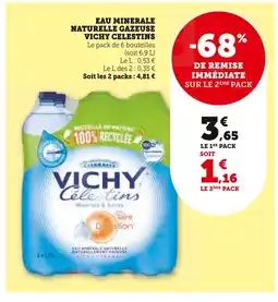 Super U Vichy Célestins Eau minérale naturelle gazeuse offre