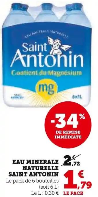 Super U Saint Antonin Eau minérale naturelle offre