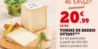 Super U OTTAVI Tomme de brebis offre
