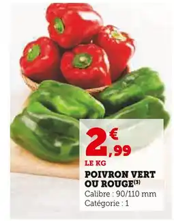 Super U Poivron vert ou rouge offre