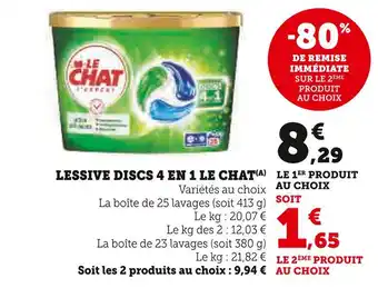Super U Le Chat Lessive Discs 4 en 1(A) offre