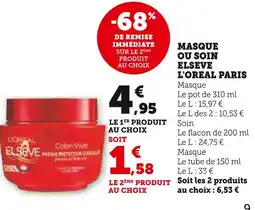 U Express L'OREAL PARIS Masque ou soin elseve offre