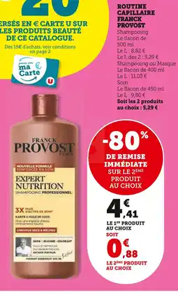 U Express FRANCK PROVOT Routine capillaire Franck Provost offre