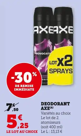 U Express AXE Déodorant offre