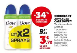U Express Dove Déodorant Advanced Care(A) offre
