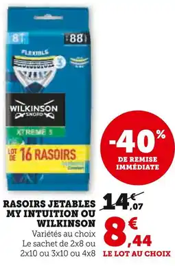 U Express Wilkinson Rasoirs jetables My Intuition ou Wilkinson offre
