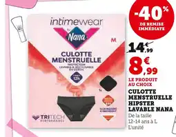 U Express Nana Culotte menstruelle hipster lavable offre