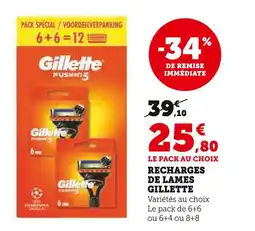 U Express GILLETTE Recharges de lames Fusion 5 offre