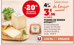 U Express OTTAVI Tomme de brebis offre