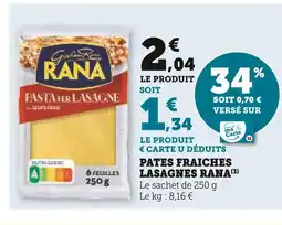 U Express Rana Pâtes fraîches lasagnes offre