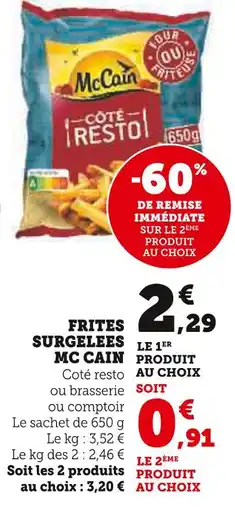 U Express MC CAIN Frites surgelées offre
