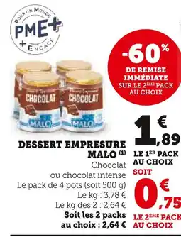 U Express Malo Dessert emprésure offre