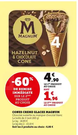 U Express Magnum Cones crème glacée offre