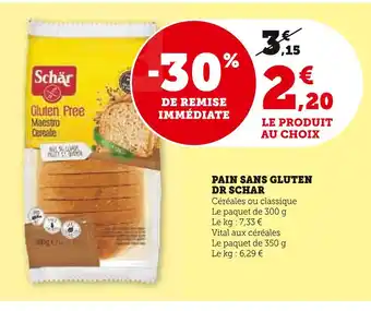 U Express DR SCHAR Pain sans gluten offre