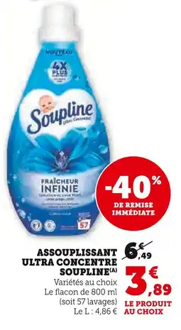 U Express Soupline Assouplissant ultra concentré offre