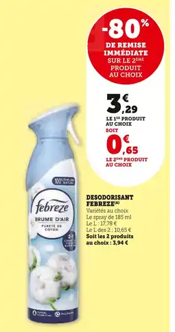 U Express Febreze Désodorisant Febreze offre