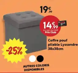 Maxi Bazar Coffre pouf pliable Lyssandre 38x38cm offre