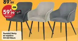 Maxi Bazar Fauteuil Betty bi-matière 54×60×86cm offre