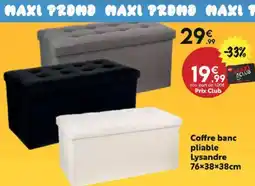 Maxi Bazar Coffre banc pliable Lysandre 76×38*38cm offre