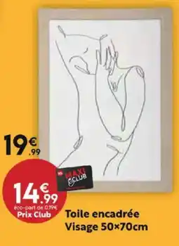 Maxi Bazar Toile encadrée Visage 50x70cm offre