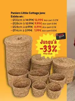 Maxi Bazar Paniers Little Cottage jonc offre