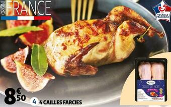 Auchan 4 cailles farcies offre