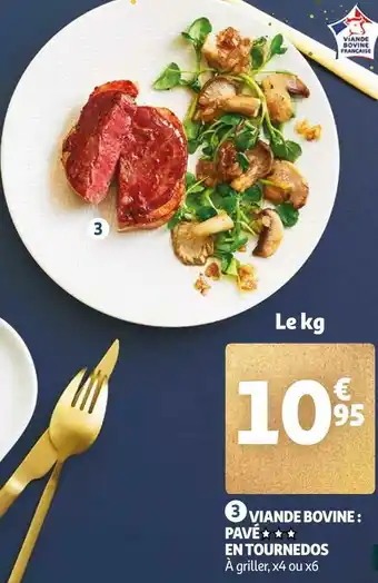 Auchan Viande bovine : pavé en tournedos offre