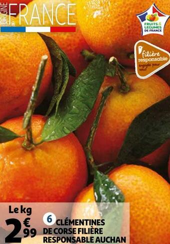 Auchan Auchan clémentines de corse filière responsable offre