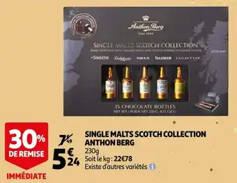 Auchan Anthon berg single malts scotch collection offre