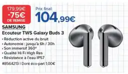 Costco SAMSUNG Ecouteur TWS Galaxy Buds 3 offre