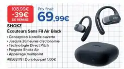 Costco SHOKZ Écouteurs Sans Fil Air Black offre
