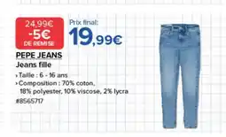 Costco PEPE JEANS Jeans fille offre