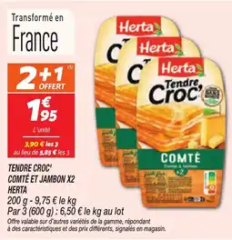 Netto HERTA Tendre croc' comté et jambon x2 offre
