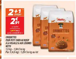 Netto NETTO Croquettes pour petit chien au boeuf à la volaille & aux légumes offre