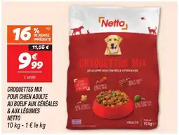 Netto NETTO Croquettes mix pour chien adulte au boeuf aux céréales & aux légumes offre