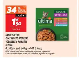 Netto ULTIMA Sachet repas chat adulte sterilisé volailles & poissons offre