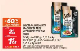Netto SHEBA Délices du jour sachets fraîcheur en sauce aux poissons pour chat offre