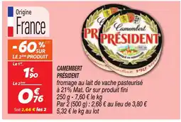Netto PRÉSIDENT Camembert offre