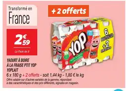 Netto YOPLAIT Yaourt à boire à la fraise ptit yop offre