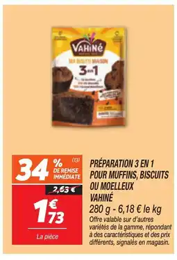 Netto VAHINÉ Préparation 3 en 1 pour muffins, biscuits ou moelleux offre