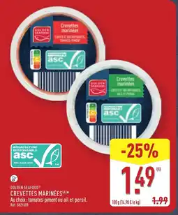 ALDI GOLDEN SEAFOOD Crevettes marinées offre