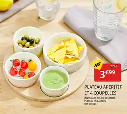Gifi Plateau apéritif et 4 coupelles offre