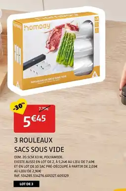 Gifi 3 rouleaux sacs sous vide offre