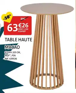 Gifi Table haute macao offre