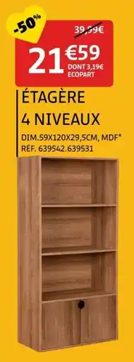 Gifi Étagère 4 niveaux offre