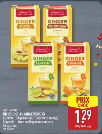 ALDI WESTMINSTER Infusions au gingembre offre