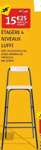 Gifi Étagère 4 niveaux luffi offre
